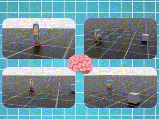 Gif teleoperated robot Rovver X 130 with accessories in simulation