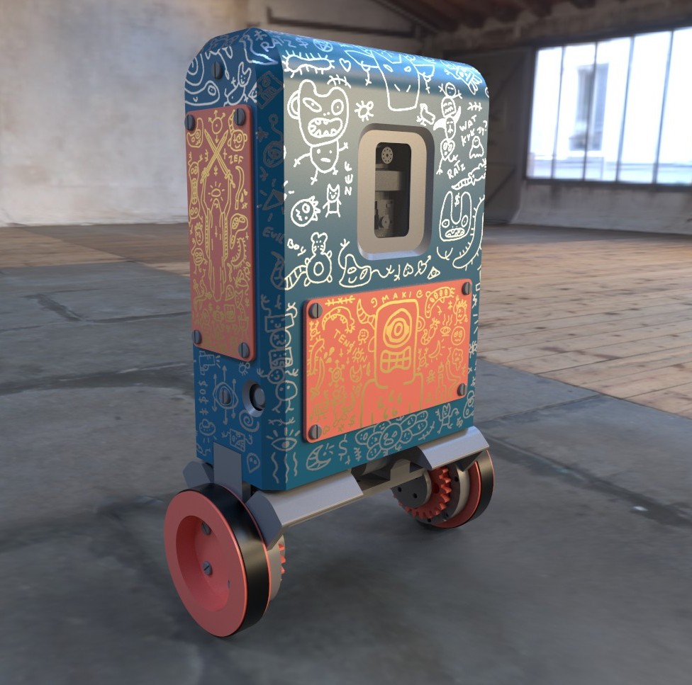 Adobe substance painte render of the robot